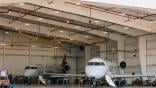 PSA Airlines aircraft in hangar