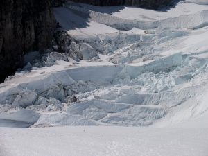 Serac & crevasse littered Ingraham Glacier